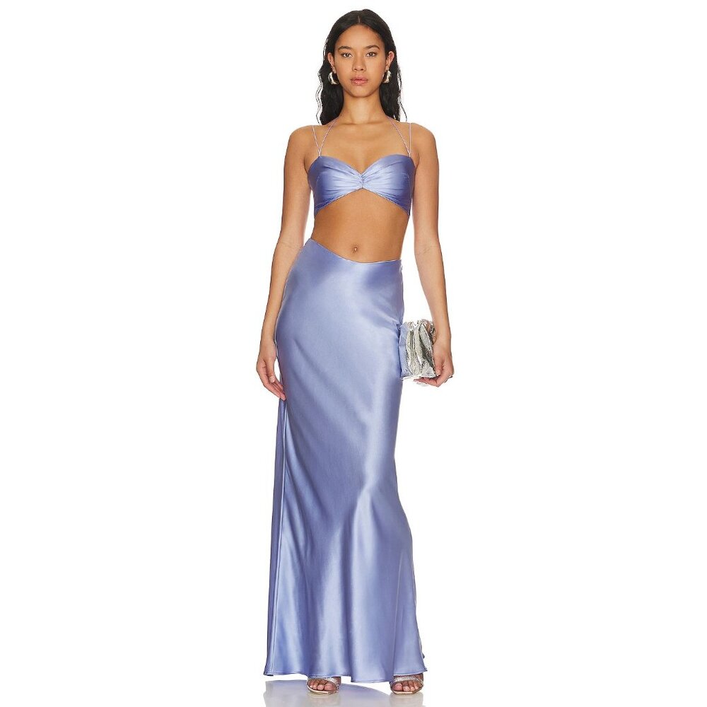 Natalie Rolt Tiffany Crop Top in Bluebell Silk - Picture 4 of 4